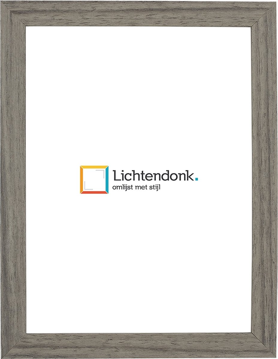 Lichtendonk Fotolijst Grijs - Houtnerf - Fotomaat 25x25 - Ontspiegeld Glas - Art.nr. 1060-226