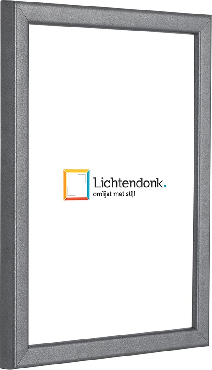Lichtendonk Fotolijst - Antraciet afgerond profiel - Fotomaat 15x22 - Ontspiegeld ACRYLITE - Art.nr. 10263515223