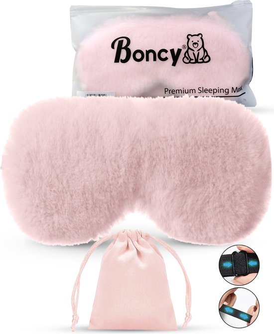 2 Stuks Slaapmasker voor Mannen en Vrouwen, Verduisterende Oogmasker Slaap met Verstelbare Elastische Riem Zijden Slaapoogmaskers voor Vliegtuig Reizen Dutje (Zwart, Roze