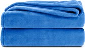Komfortec Fleece Deken - Met kasjmier gevoel - Plaid - Fleece Plaid - Fleece Dekens - Fleece Deken 240x220 cm – Super Zacht – Blauw