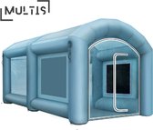 Multis - Tente de fête - Cabine de pulvérisation gonflable - Comprenant 2 souffleurs - Opblaasbaar- 4x2,5x2,2 mètres - Blauw