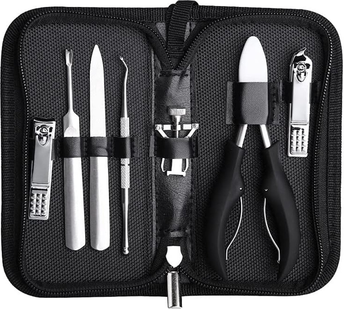 Goedkoopste Igoods Professionele Manicure Set - 7-Delige Manicure Set - Nagelknipper - Nagelschaar - Ingegroeide Teennagel - Nagelvijl - Teennagels - Vingernagels - Met Opbergetui - Zwart