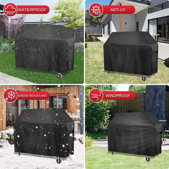 BBQ-hoes voor grote gasbarbecue - waterdicht en UV-bestendig - 600D Oxford-stof - scheurvast - geschikt voor Weber - 163 x 62 x 122 cm Barbecue van BB — afbeelding 2