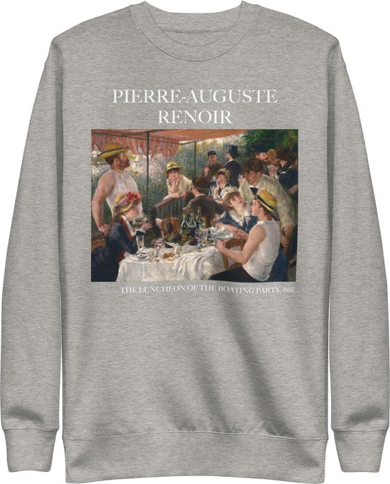Pierre-Auguste Renoir 'De lunch van het roeipartijtje' ("The Luncheon of the Boating Party") Beroemd Schilderij Sweatshirt | Unisex Premium Sweatshirt | Carbon Grijs | M