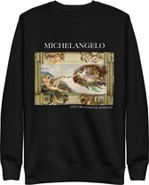 Michelangelo 'De Schepping van Adam' ("The Creation of Adam") Beroemd Schilderij Sweatshirt | Unisex Premium Sweatshirt | Zwart | L