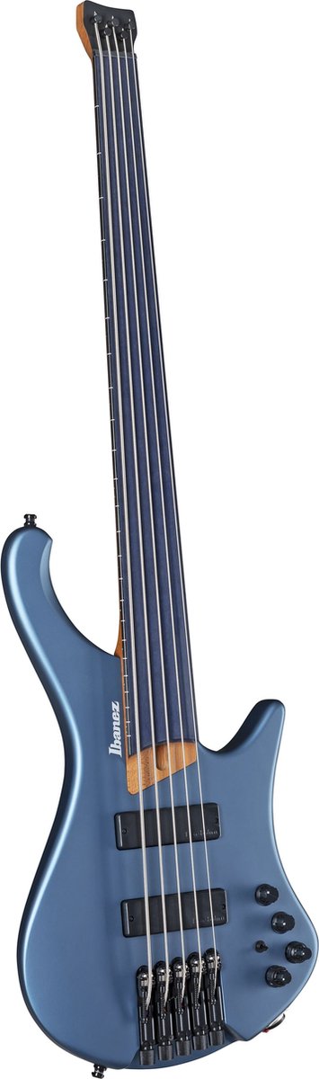 Ibanez EHB1005F Bass Workshop Arctic Ocean Matte fretloze headless 5-snarige elektrische basgitaar met gigbag