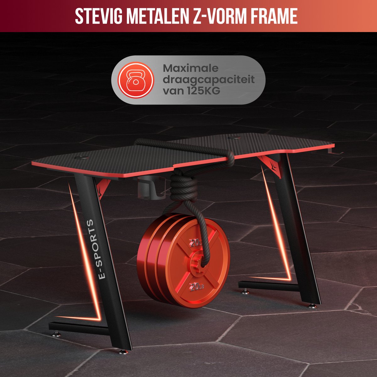 Avalo Gaming Bureau - Game Desk - 140x60x75 cm thumbnail 6
