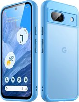 Geschikt voor Google Pixel 8a 5G - Slank - Doorschijnende Achterkant - Back Cover Hoesje - Blauw