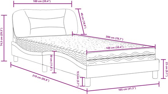 vidaXL-Lit-avec-matelas-tissu-gris-foncé-100x200-cm