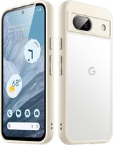 Geschikt voor Google Pixel 8a 5G - Slank - Doorschijnende Achterkant - Back Cover Hoesje - Beige