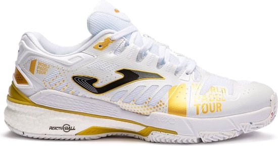 Women's White And Gold Joma Slam 22 World Padel Tour Clay Twptls2232p Padel Shoes