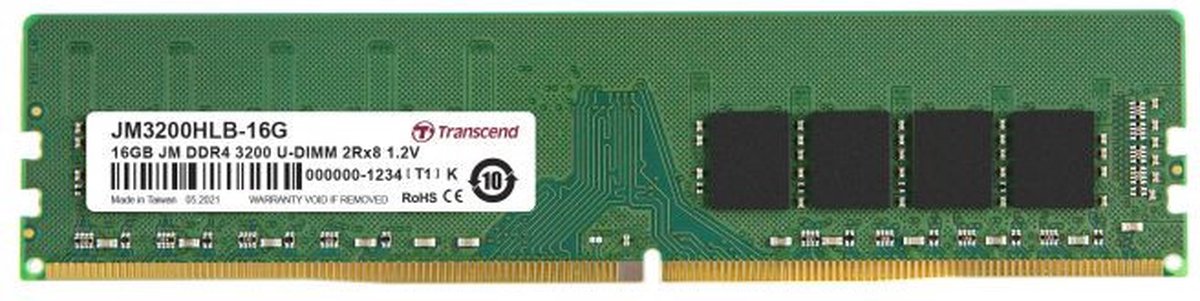 Transcend JM3200HLB-16G 16 GB - U-DIMM - DDR4 | bol