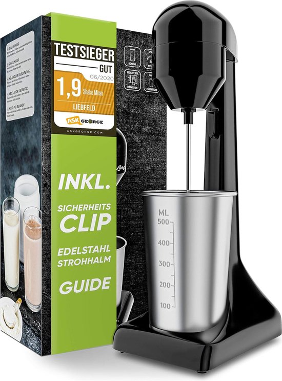 VEVOR Elektrische smoothie-mixer met één kop, 375 W, 3 snelheden, 15.000/18000/21000 omw/min, roestvrijstalen beker met 820 ml voor het bereiden van dranken, melkthee, smoothies, zelfgemaakte bar