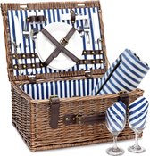 Rieten picknickmand voor 2 personen - Willow Hamper Set voor buiten - Picknick Service cadeauset