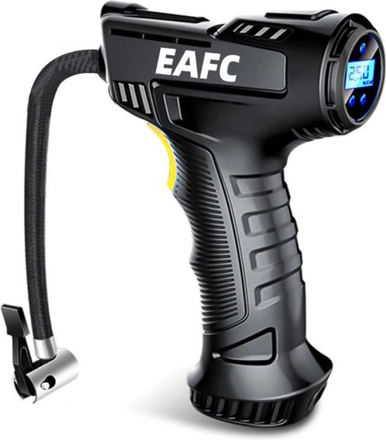 Foto: Allgoods autobanden pomp bandenpomp led scherm compressor bandenpomp bandenpomp auto 2000 mah bandenpomp met drukmeter met zaklamp fietspomp met drukmeter zwart