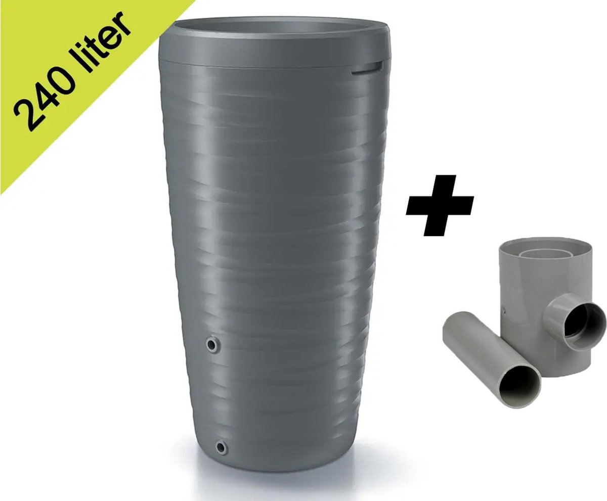 Maze regenton 2in1 240l grijs met vulautomaat