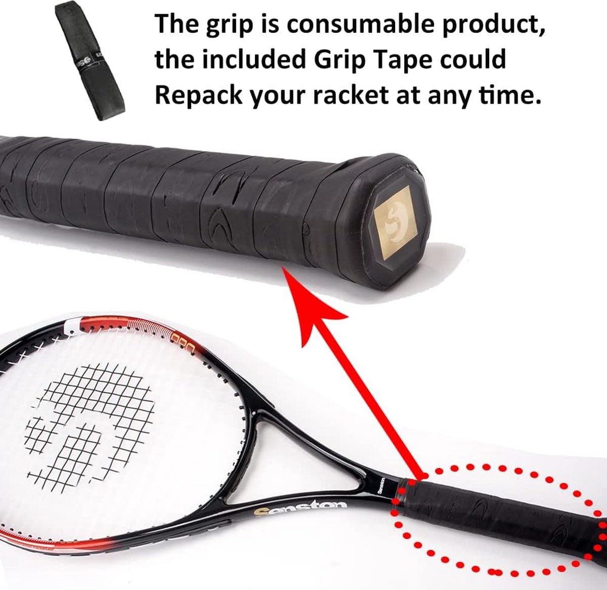 Senston Raquette de Tennis pour Adulte 68,6 cm, Professionnel Tennis Racket 27 Pouces19