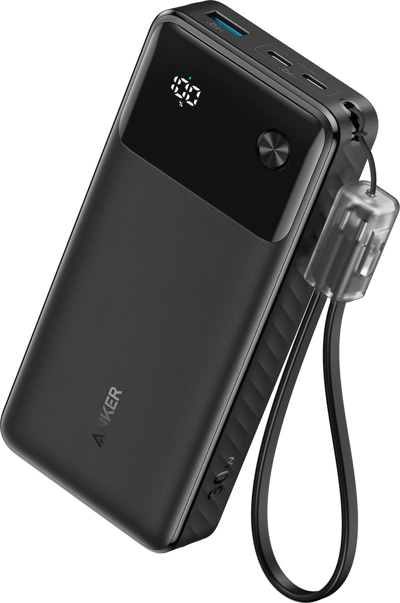 Anker Powerbank 20.000mAh - 30W - 2x USB-C & 1x USB-A - Snelladen met Power Delivery - LED Indicatoren - Compact & Draagbaar - Breed Compatibel - Geavanceerde Veiligheidsfuncties - Anker - €29,99