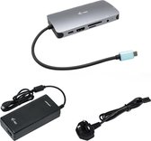 USB-C Metal Nano Dock HDMI/VGA with LAN + Charger 112W