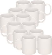12x tasses blanches non imprimées 300 ml - tasse à café vierge