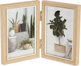 Cadre photo double en bois adapté pour deux photos de 10 x 15 cm