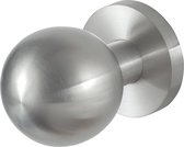 Deurknop - RVS geborsteld - RVS - GPF bouwbeslag - GPF9954.09-00 RVS mat kogelknop S2 50mm met knopvastzetter met ronde