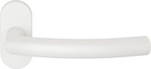 Deurkruk op rozet - Wit - RVS - GPF bouwbeslag - GPF1075.62-04 witte Deurklink Tonga op ovale