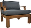 hsm collection loungestoel - met arm - naturel & grijs