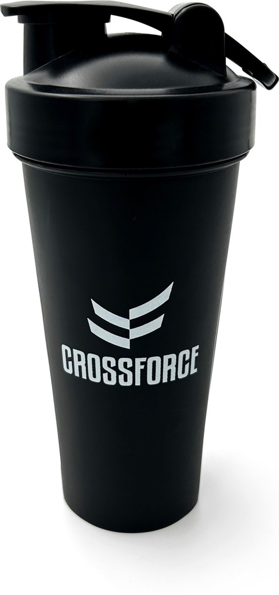 Goedkoopste CrossForce Whey Shaker 600ML - Shakebeker - Waterfles - Drinkfles - Smoothie - Zwart