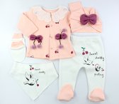 Baby newborn 5-delige kleding set meisjes - Kersen - Newborn kleding set - Newborn set - Babykleding - Babyshower cadeau - Kraamcadeau
