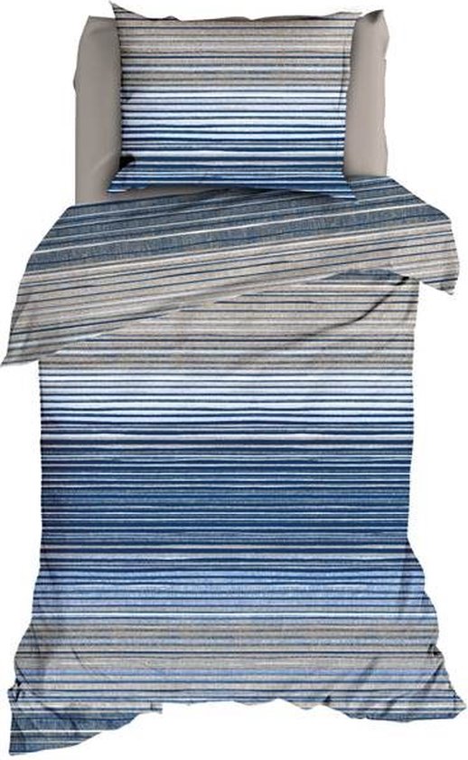 Romanette Jordy Dekbedovertrek - Eenpersoons - 140x200/220 cm - Blauw