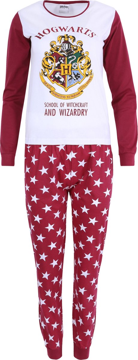 Harry Potter - witte en bordeauxrode sterrenpyjama