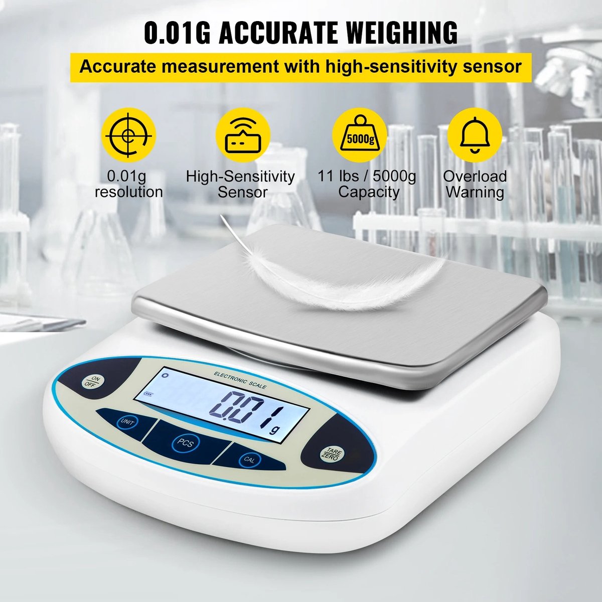 MK - Keuken weegschaal - 1G tot en met 5KG - LCD Backlit Scherm