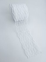 BamBella ® - 10 meter Kant lint band 4.5 cm breed Wit voor naaien afwerk