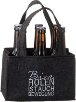 Vilt flessenhouder voor 6 flessen - Bier halen is ook beweging - Mannen handtas flessentas bierdrager flessenhouder