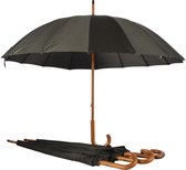 Set Van 4 Windproof Lichtgewicht Paraplu | 102 Cm Diameter & 16 Banen | Ideaal Voor Volwassenen | Unisex Paraplu met Houten Handvat