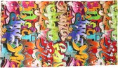 Haarband Multifunctioneel Hoofdband Col Sjaal Bandana Graffiti Print Multi Color