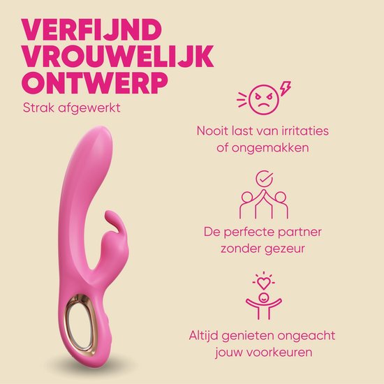 Ivy Lux Aelia - Rabbit Tarzan Vibrator - Vibrators voor Vrouwen - Clitoris & G-spot Stimulator - Sex Toys voor vrouwen - Erotiek - Sextoys - Beste Vibrator voor vrouwen - ROZE 22 cm
