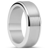 Enthumema | 8 mm Geborstelde Zilverkleurige Roestvrijstalen Fidget Ring
