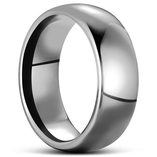 Terra | 8 mm Gepolijst Gunmetal Grijze Wolfraam Ring