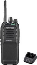 Kenwood TK-3701D PMR446 portofoon met Kenwood KHS-10D-OH headset en tafellader
