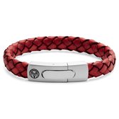 Bracelet Bolo massif en cuir rouge uni