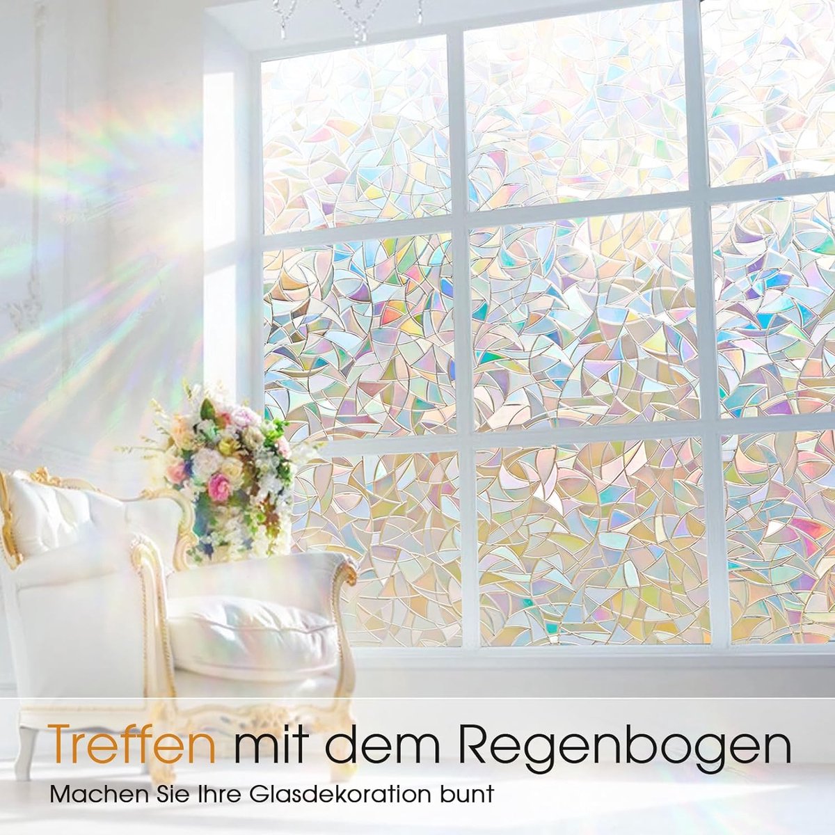 Film de fenêtre arc-en-ciel 3D, autocollant décoratif pour verre, non Film de fenêtre arc-en-ciel 3D, autocollant décoratif pour verre, non
