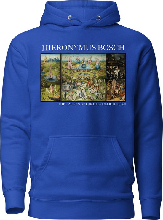 Hieronymus Bosch 'De Tuin der Lusten' ("The Garden of Earthly Delights") Beroemd Schilderij Hoodie | Unisex Premium Kunst Hoodie | Team Royal | S