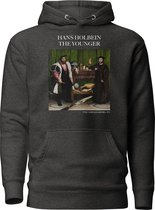 Hans Holbein de Jongere 'De Ambassadeurs' ("The Ambassadors") Beroemd Schilderij Hoodie | Unisex Premium Kunst Hoodie | Charcoal Heather | S