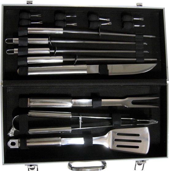 ROMINOX Grillkoffer Mit 4-teiligem Edelstahl-Zubehör - Perfektes Geschenk Für Grillfans