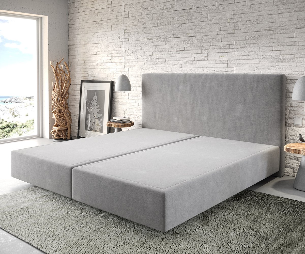 Boxspringframe Dream-Well Microvezel Grijs 200x200 cm