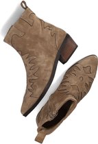 Notre-V 18060 Enkellaarsjes - Enkelboots met rits - Dames - Taupe - Maat 41