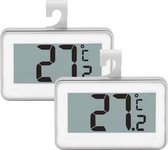 Koelkast- en vriesthermometers | Set van 2 met ophanghaak (wit)