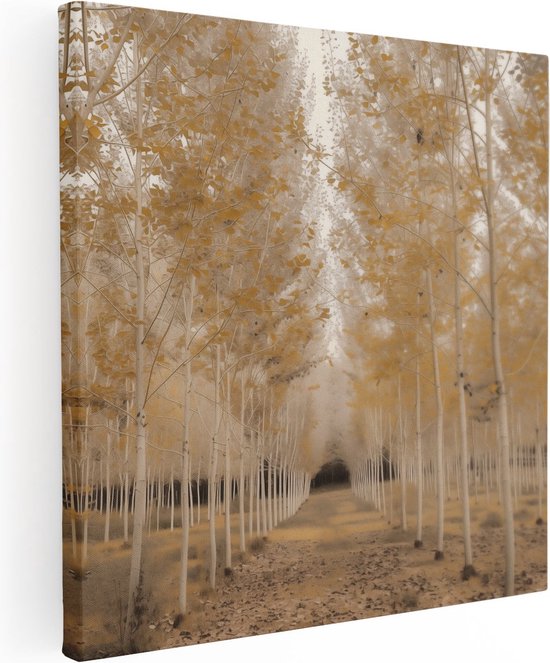 Artaza Canvas Schilderij Bos van Bomen in Infrarood - Foto Op Canvas - Canvas Print